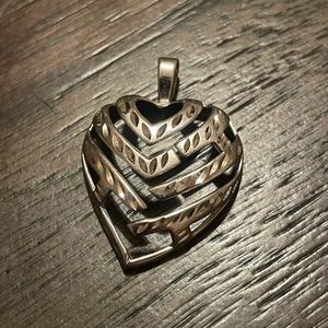 14K white gold aloha pendant.